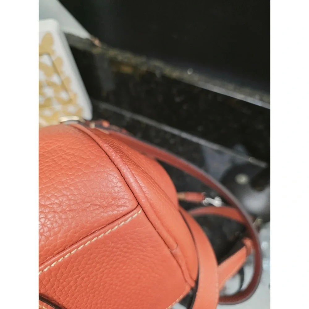 Dooney & Bourke Satchel Burnt Orange Pebbled Leather USA Tassel Crossbody Bag